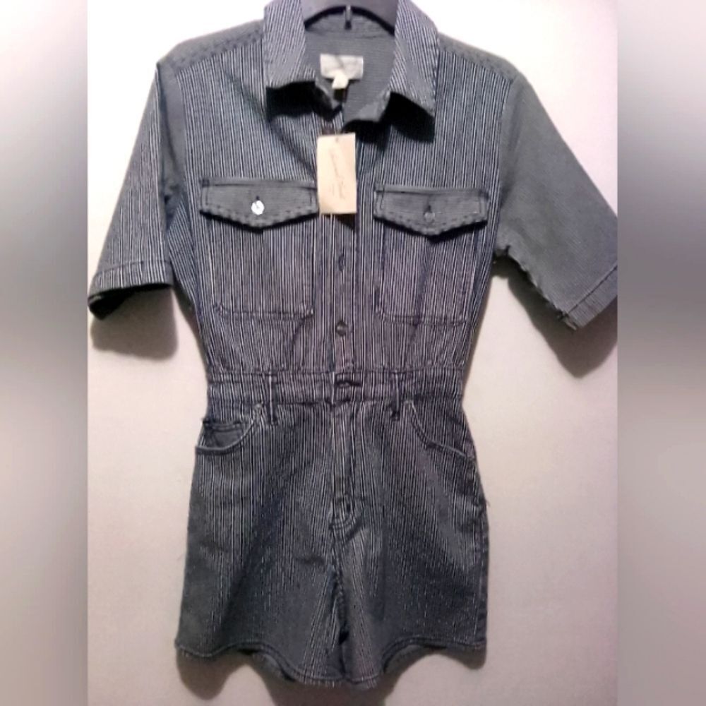 Universal Thread Black Striped Jumpsuit